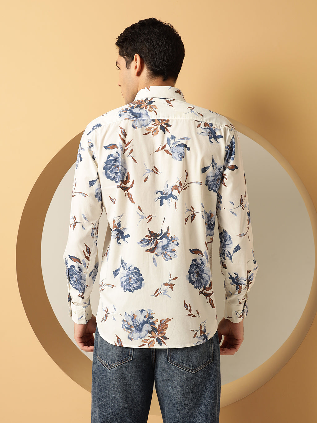 Floral Pure Cotton White Shirt