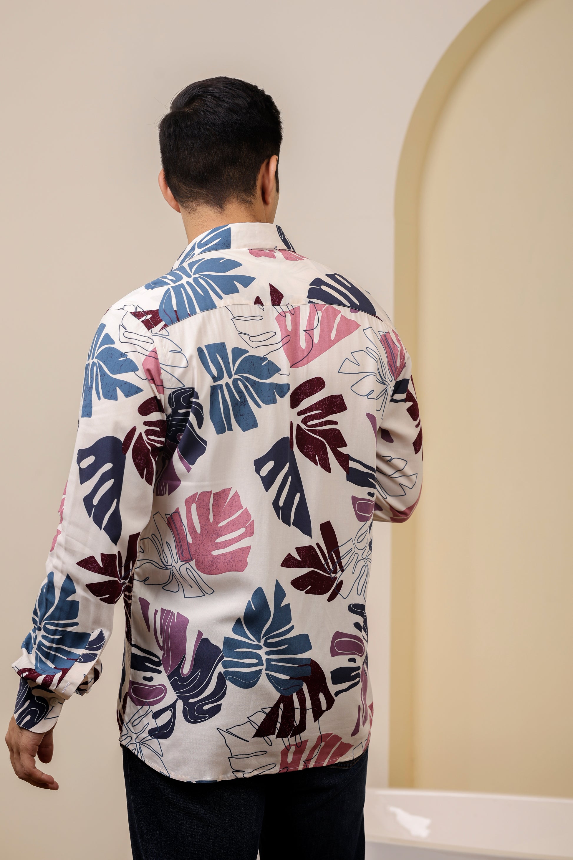 Tropical Pure Cotton Cream Shirt