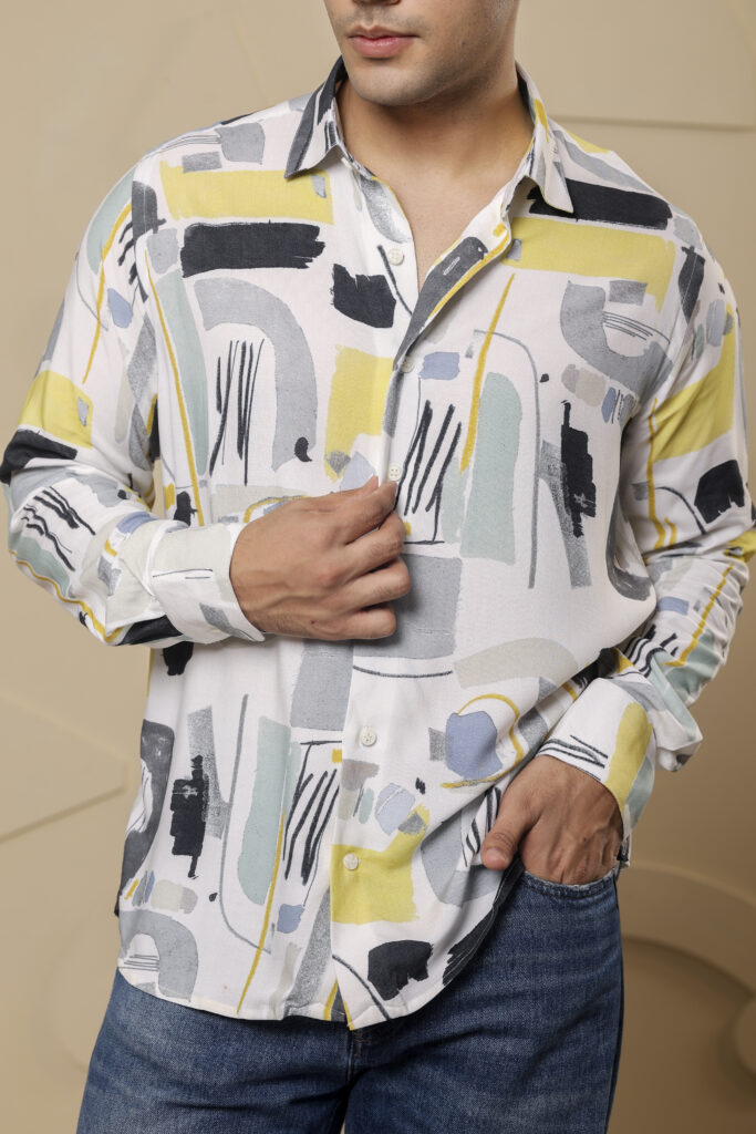 men's geometric shirt