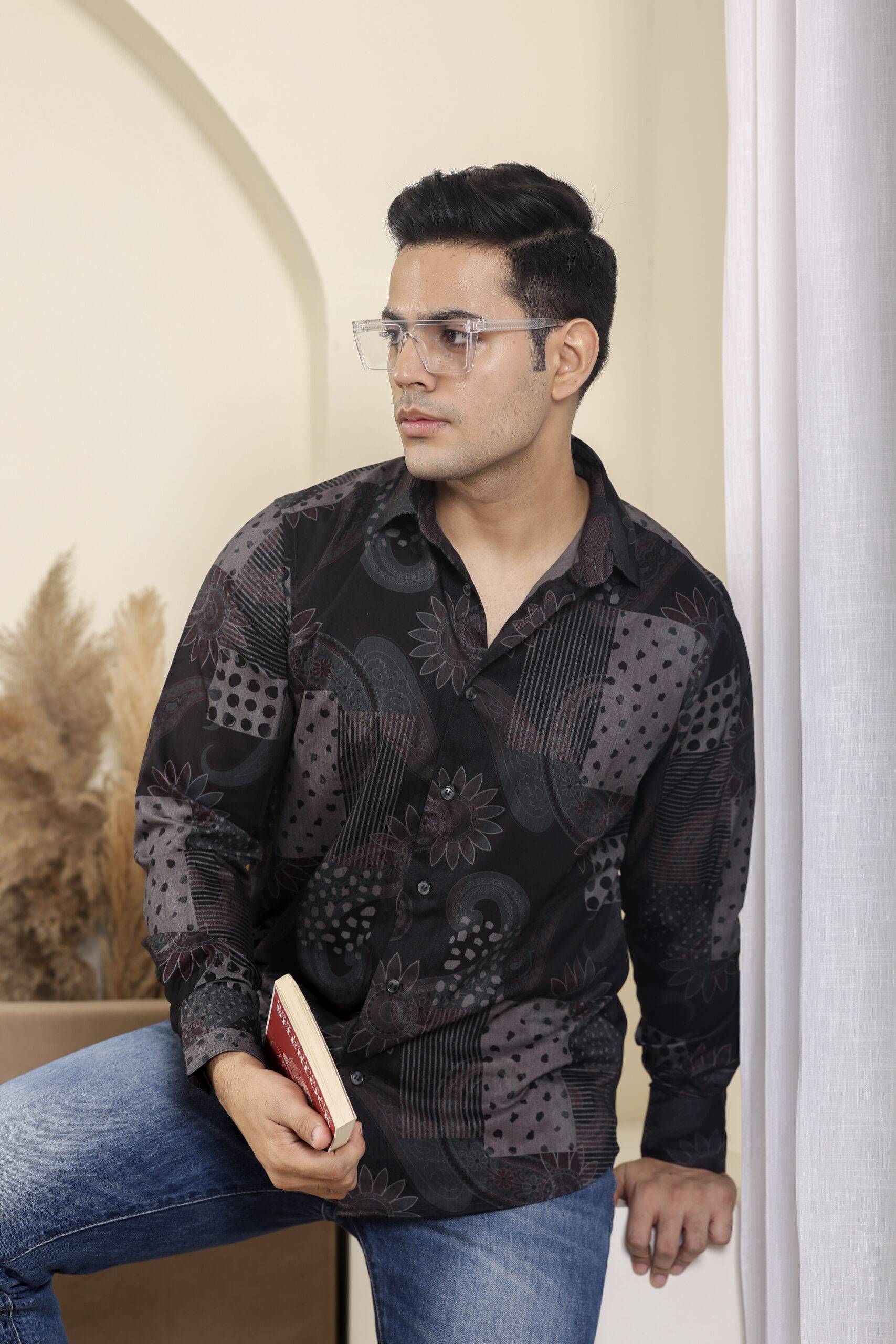 ajrakh shirt for men