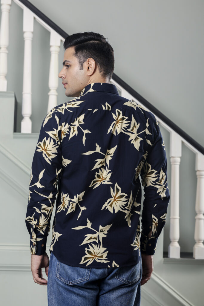 Floral Navy Blue Shirt