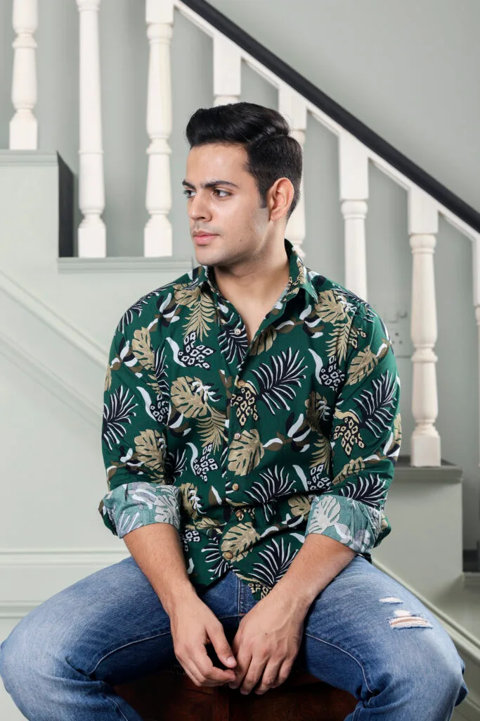 Tropical Green Floral Shirt
